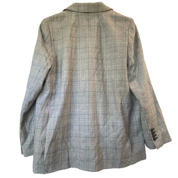 Madewell Caldwell Double Breasted Blazer Peaked Lapel Edition Suiting Glen Plaid - Picture 5 of 9